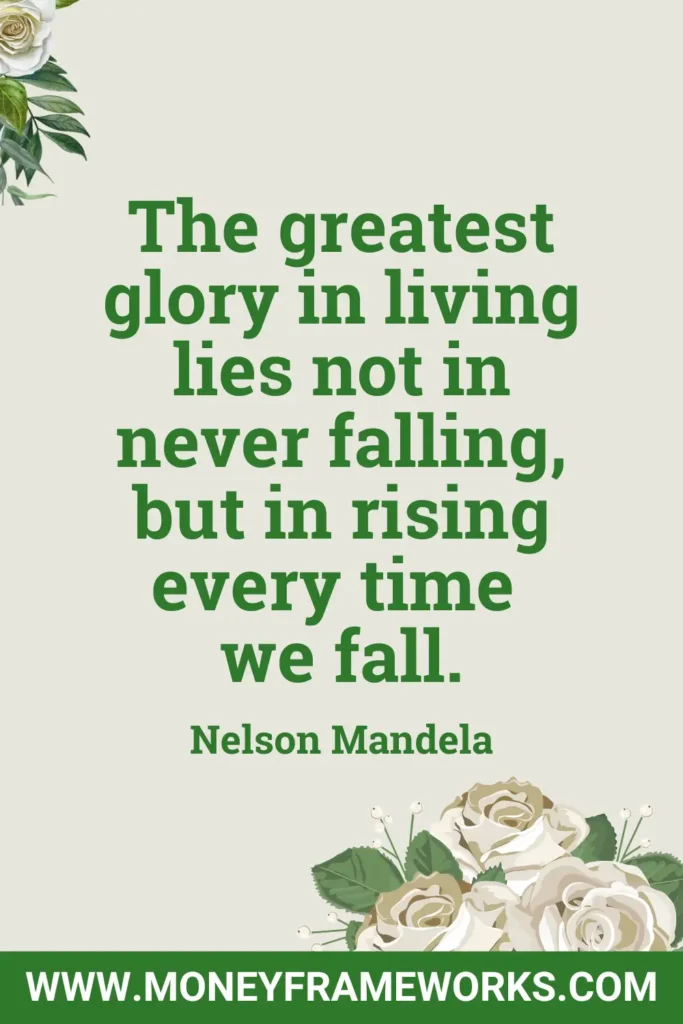 The greatest glory in living Nelson Mandela quote