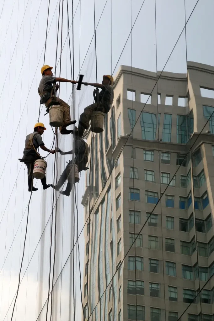 high rise window cleaner